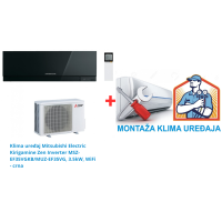 Klima uređaj Mitsubishi Electric Kirigamine Zen Inverter MSZ-EF35VGKB/MUZ-EF35VG, 3.5kW, WiFi - crna SA MONTAŽOM